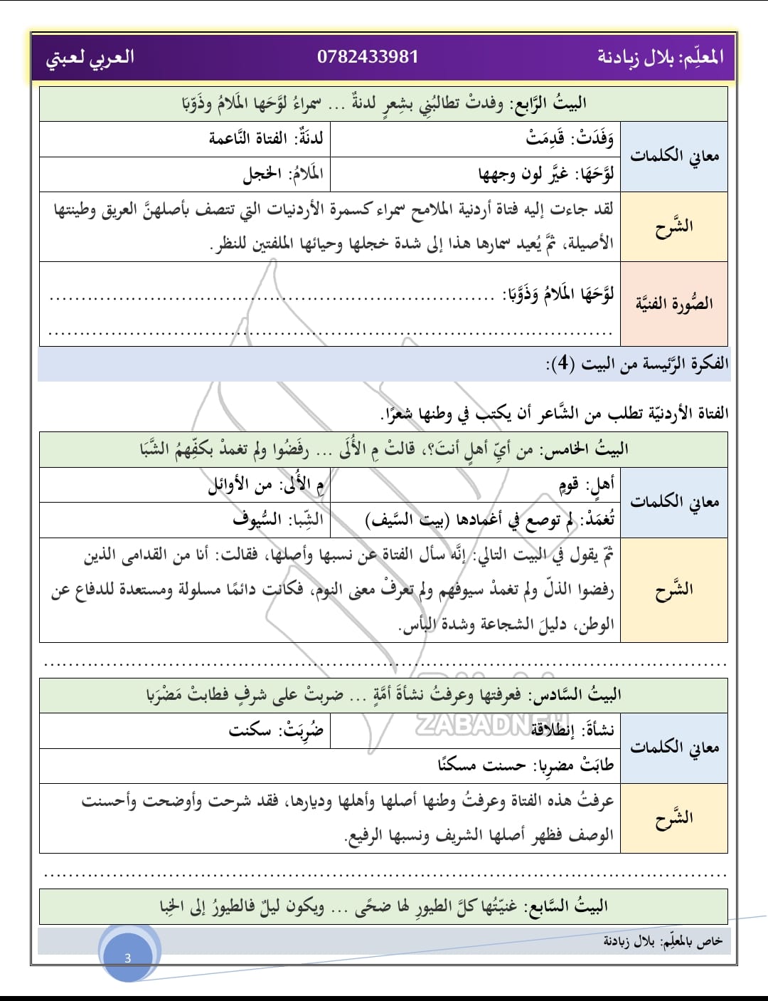 NTkyMDAuMjYzODY3 بالصور شرح قصيدة اردن ارض العزم مادة اللغة العربية للصف الثامن الفصل الاول 2023